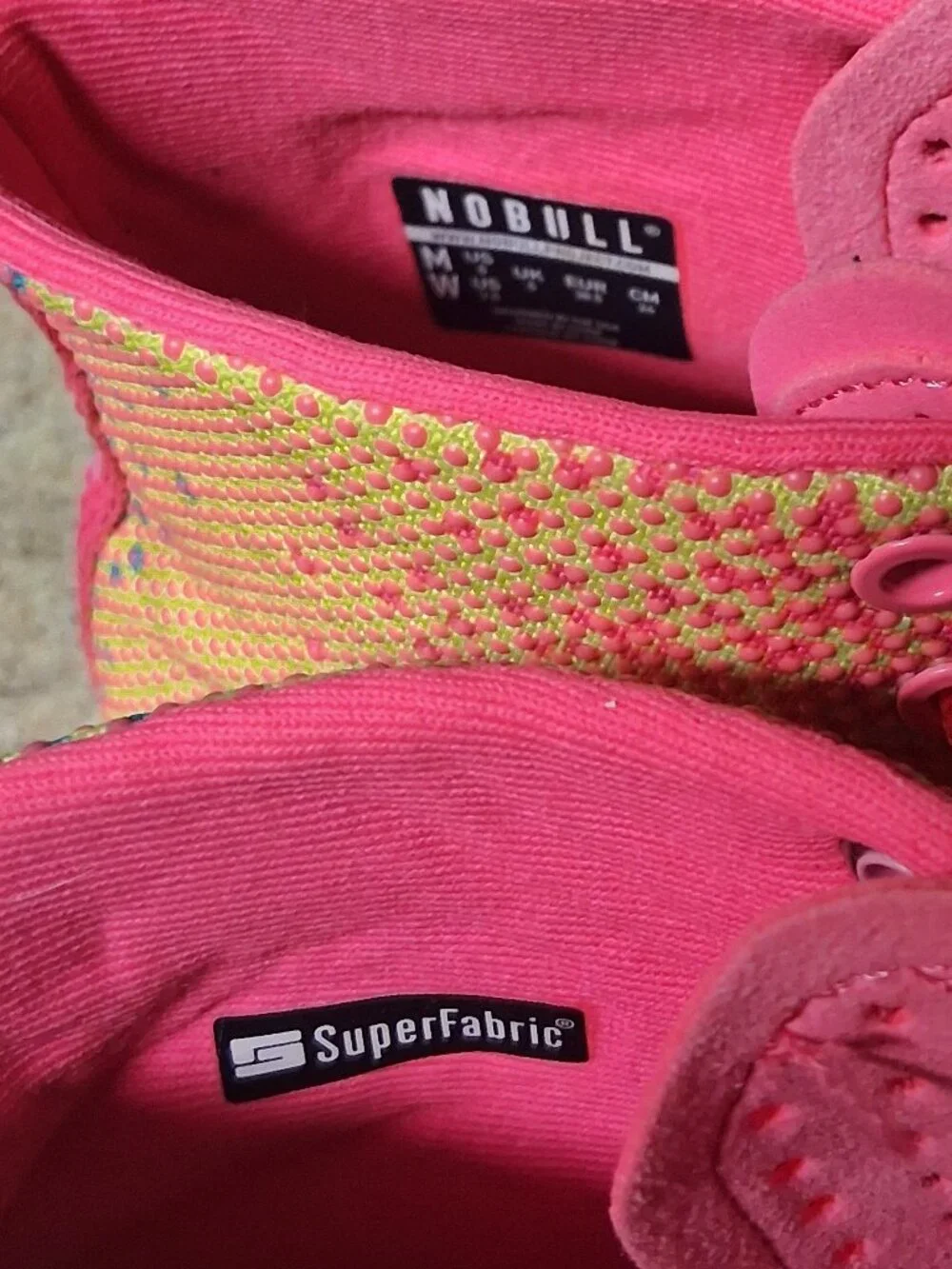 NOBULL Outwork High-Top Neon Pink Glitch Trainers